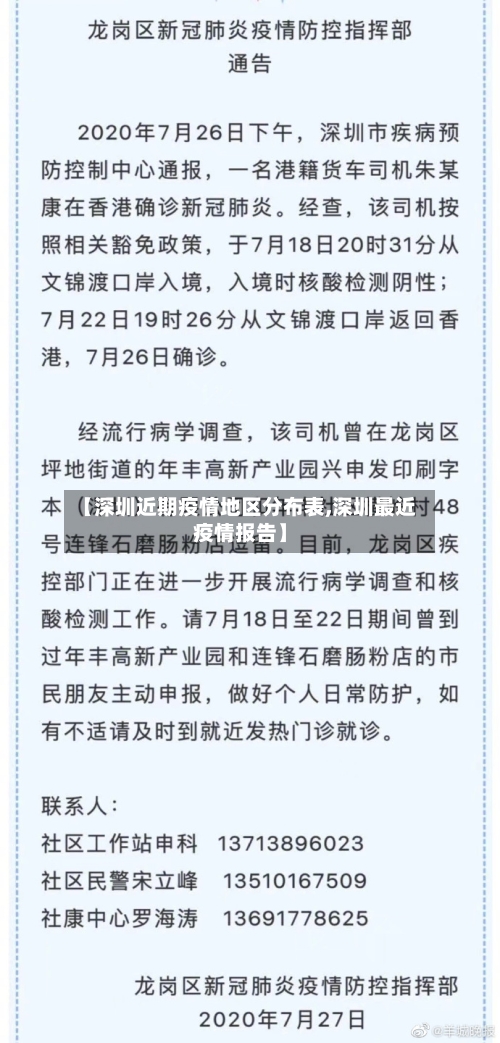 【深圳近期疫情地区分布表,深圳最近疫情报告】