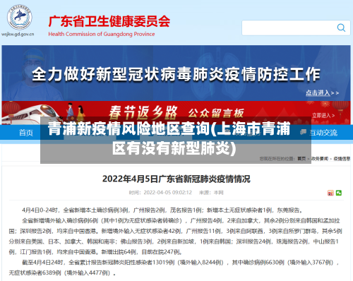 青浦新疫情风险地区查询(上海市青浦区有没有新型肺炎)