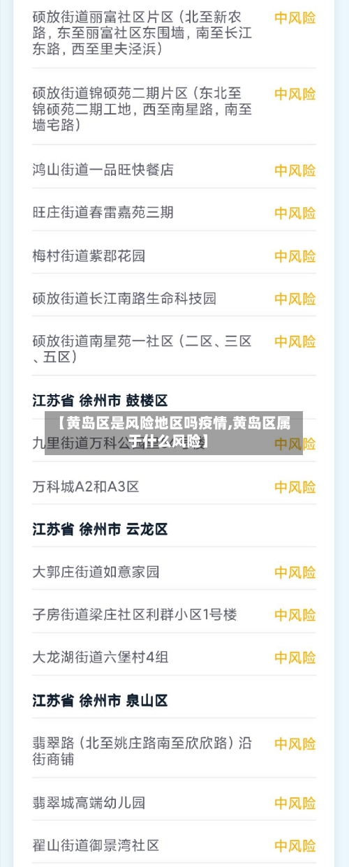 【黄岛区是风险地区吗疫情,黄岛区属于什么风险】