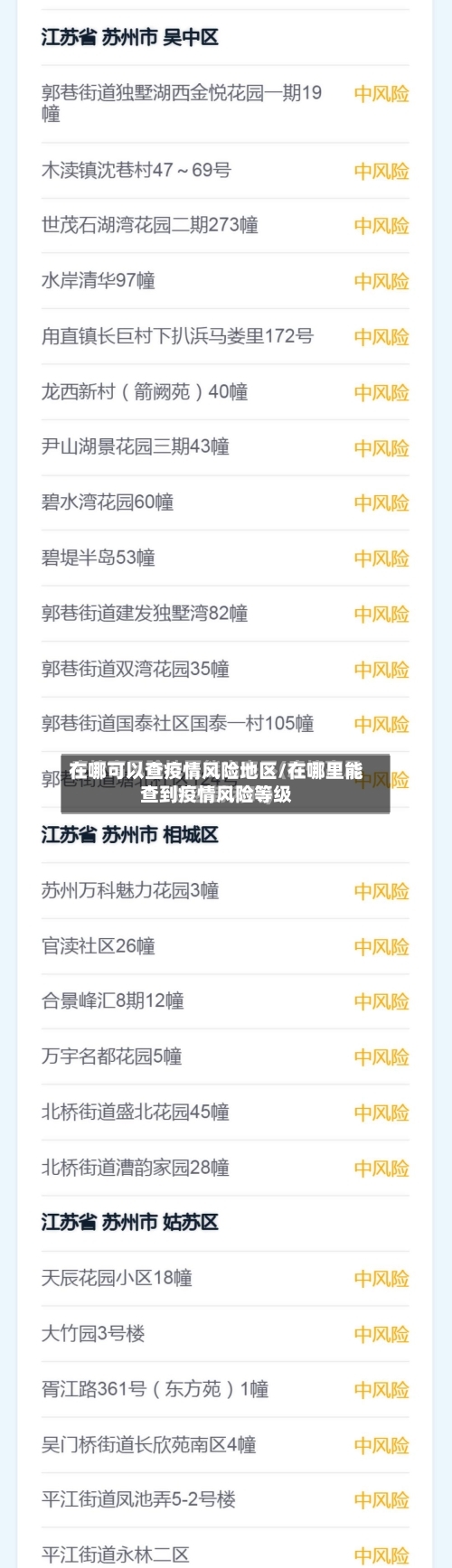 在哪可以查疫情风险地区/在哪里能查到疫情风险等级