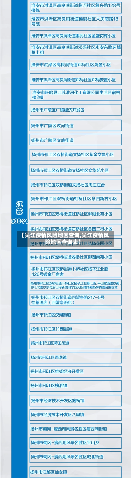 【吴江疫情风险地区查询,吴江疫情风险地区查询表】